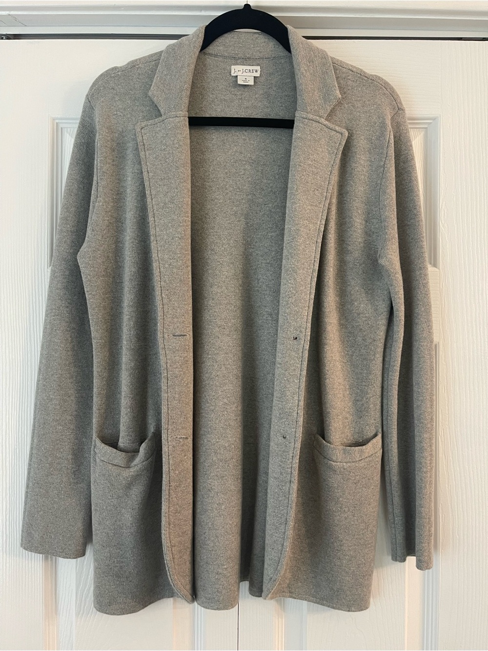 J by J.Crew Gray Schoolboy Sweater Blazer Size S Knit Cardigan Jacket Workwear - Picture 2 of 4